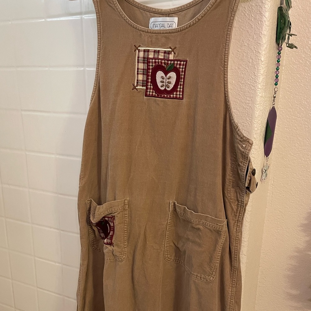 Corduroy Apple Jumper Dress